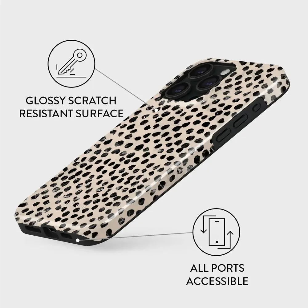 NIB BURGA Almond Latte Tough Case iPhone 15 Pro Max Dalmatian Spot